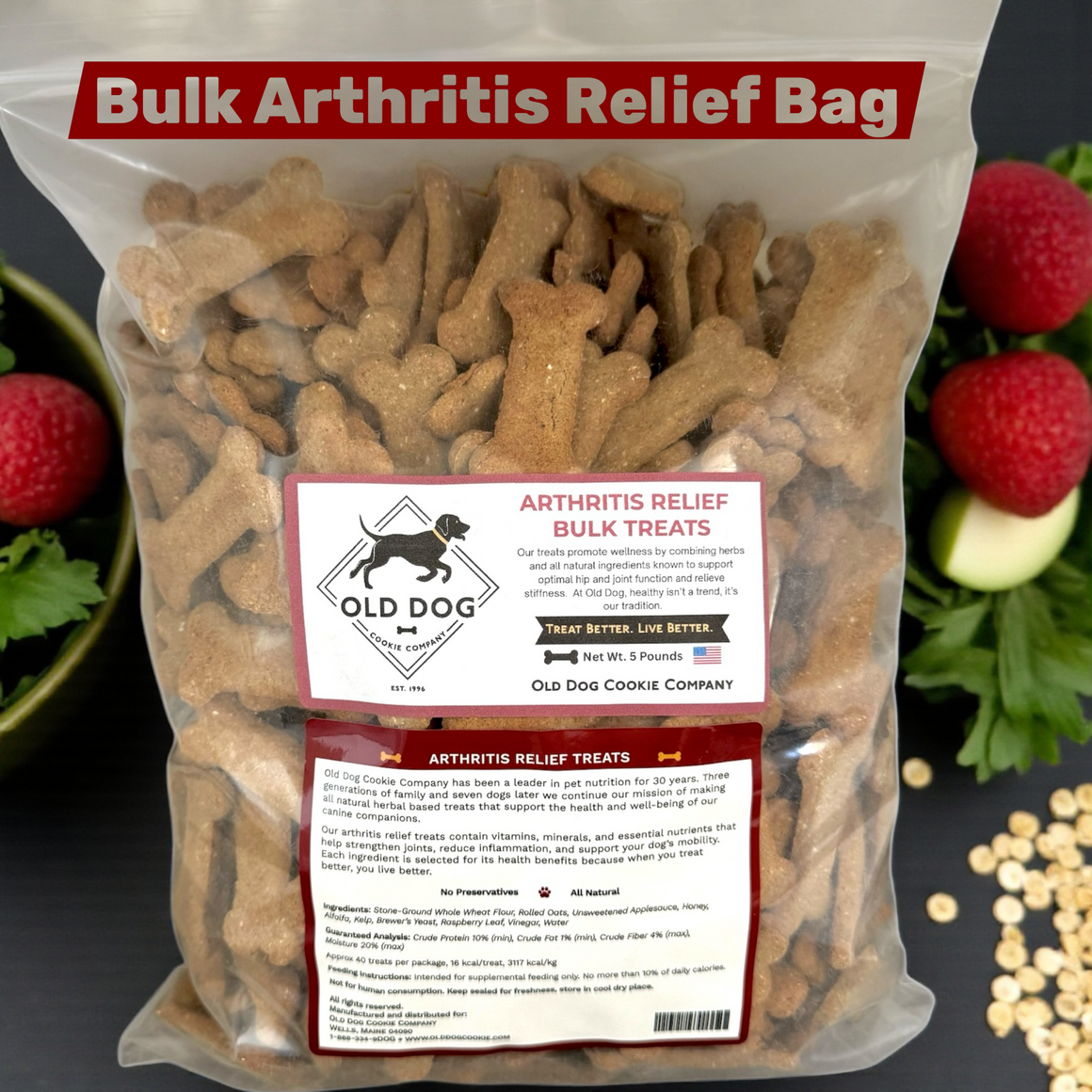 Bulk Arthritis Relief Dog Treats - 5 lb Bag